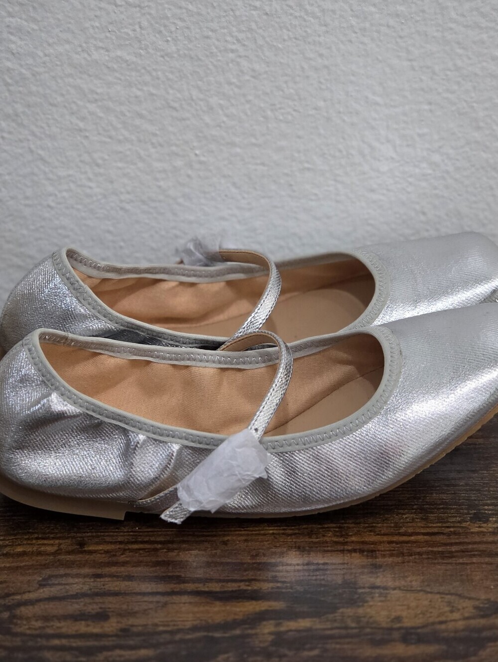 Jewel Badgley Mischka Kaya Silver Metallic Mary Jane Flat NWOT - Picture 6 of 11